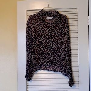 VINTAGE NEWPORT NEWS ANIMAL PRINT SHEER TOP